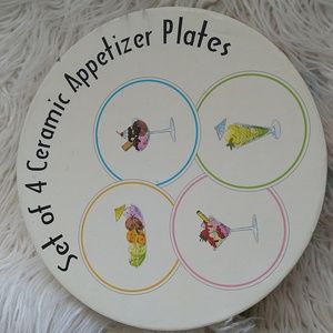 Simply Ceramic- Dessert Plates in Food Design Box Set of 4